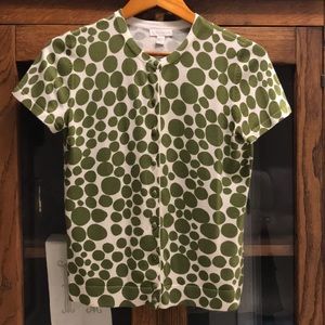 Charter club short sleeve green/off-white sweater